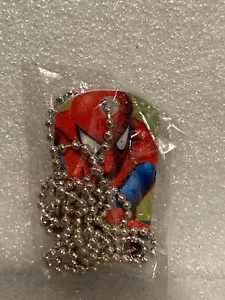 Marvel Spider-Man Thin Metal Dog Tag w/12" Chain Necklace NEW DTC - Picture 1 of 3
