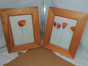 2 X GLAZED WOODEN PICTURE / PHOTO FRAMES (IKEA) C/W GLASS GOOD CONDITION OVERALL - Picture 1 of 4