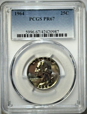 1964 Washington Quarter Dollar Silver Proof Coin - PCGS PR67 - Image 1 of 4