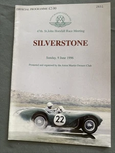 Race Programme 9 June 1996 Silverstone St John Horsfall AMOC Aston Martin A4 - Picture 1 of 1