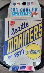 Seattle Mariners 12 Unzen zweiseitiger Vintage Dosenkühler [NEU] MLB Halter Schaumstoff Koozie - Bild 1 von 2