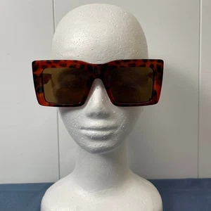 Modische Sonnenbrille mit quadratischem Gestell und Tiermotiv braune Gläser  - Bild 1 von 8