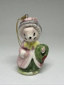 Vintage Duncan Royale Ornament Weihnachten Maus mit Kranz Porzellan 2 3/4" - Bild 1 von 13