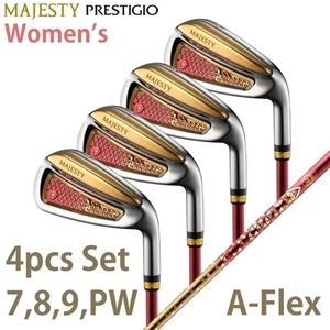 MAJESTY PRESTIGIO 13 Gold Iron Ladies 4pc Set 7-8-9-PW RH A-Flex Golf Japan NEW - Picture 1 of 8