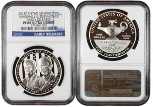 2013-P Proof $1 Silver Five Star General NGC PF69UC Early Releases - Picture 1 of 1