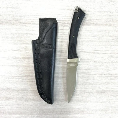 Cuchillo de hoja fija Kabar 1227 de colección con funda de cuero negro punto de caída cazador Foto 1 de 4