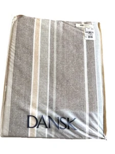 DANSK Crestwood Beige Brown White Tablecloth NEW 60” X 120” Oblong - Picture 1 of 4
