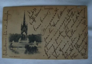 Postcard London Albert Memorial traveled first '900 - Bild 1 von 2