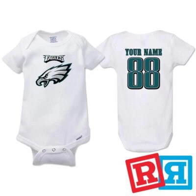 Personalized Philadelphia Eagles Gerber Baby Onesie® Cotton Custom Bodysuit - Image 1 of 4