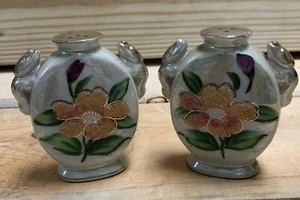 Salero y pimentero vintage pintado a mano relco japón adorno dorado - Imagen 1 de 11