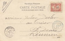 Äthiopien: 1903: Ansichtskarte Au Cafe de la Paix nach St. Denis, Reunion