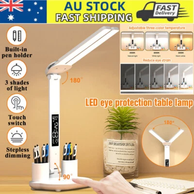 Touch LED Desk Lamp Bedside Study Reading Table Light Dual Head Dimmable USB - image 1 of 4