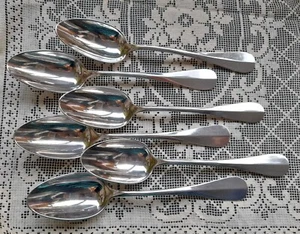 Set x 6 SFAM Esslöffel 10gm Silberteller BAGUETTE Frankreich Ersatzbesteck - Bild 1 von 9