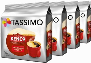 4 x packs tassimo kenco American Smooth T Discs Capsules - 64 drinks