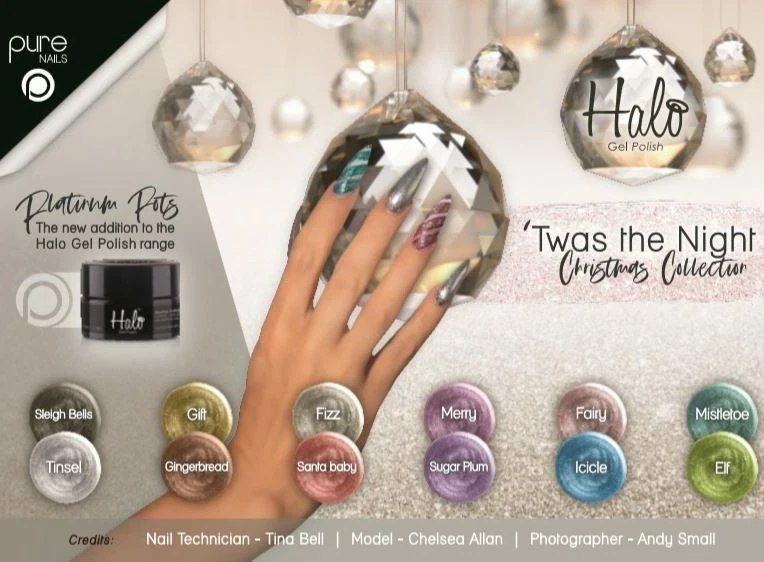 Halo Pure Nails - Twas The Night 2019 Christmas - CHOOSE COLOUR FROM DROP DOWN -