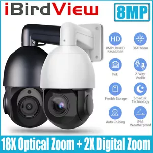 iBirdView 8MP 4K 36x Zoom Visión Nocturna POE IP PTZ Cámara Compatible con Hikvision - Imagen 1 de 12