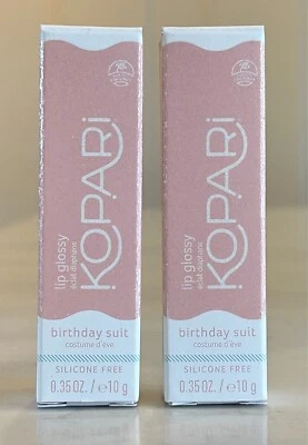 Traje de cumpleaños Kopari brillo para labios aceite de coco manteca de karité (2) 0,7 oz/20 g en total nuevo en caja Foto 1 de 4