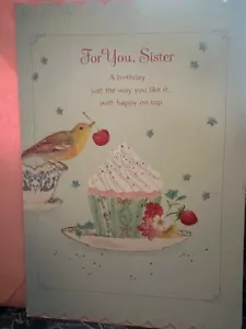 For You, sister a Happy Birthday Happy on top Hallmark Greeting Card Tx500 - Picture 1 of 4