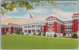 Hospital Parkland. Postal de lino de Dallas, Texas - Imagen 1 de 2
