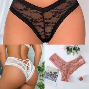 Transparent Sexy Cotton Pants Large Size Spicy Lace  Underwear Briefs Hollow-out - Bild 1 von 24