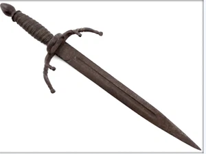 Antique early left hand Dagger knife for rapier sword Maker Mark French Italian - Picture 1 of 20
