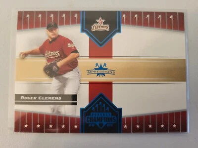 Roger Clemens Blue Impressions 56/100 2005 Donruss Champions Baseball - Image 1 of 2