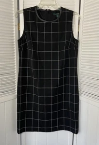 Lauren Ralph Lauren Damen 6 Neu mit Etikett ärmelloses Kleid schwarz Fensterscheibe gefüttert Etui - Bild 1 von 10