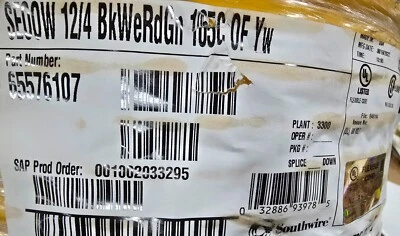 Southwire 655761 12/4C Seoprene Plus SEOOW 105C/600V TPE Power Cord Yellow /10ft - Image 1 of 4