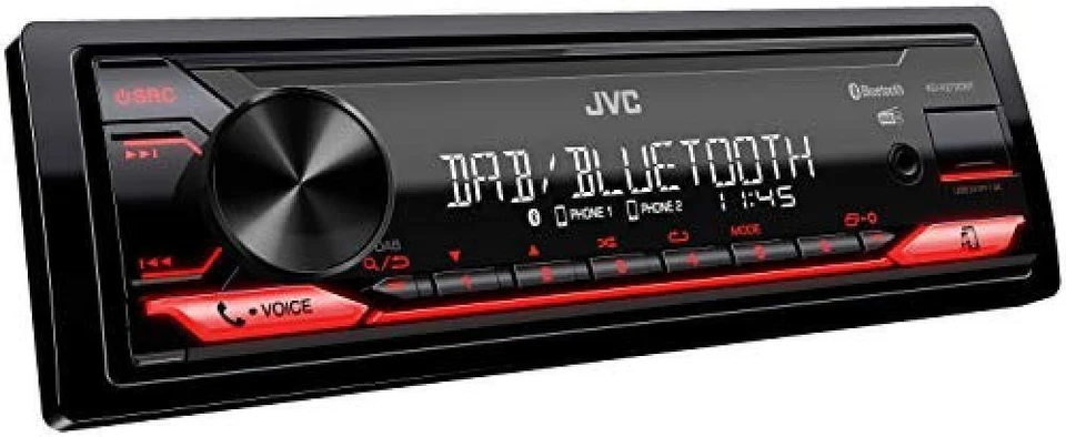 JVC KD-X272DBT Bluetooth DAB+ Autoradio - Schwarz/Rot
