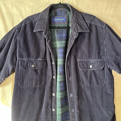 Club Room Chore Coat Mens XL Corduroy Flannel Lined Field Barn Coat Navy Jacket - Image 1 of 4