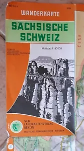 Große Karte der Sächsischen Schweiz 1 : 30 000. DDR dreisprachig dt engl russ - Bild 1 von 5