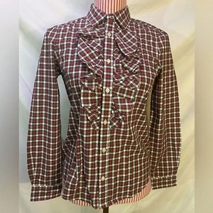 Polo Ralph Lauren Girls Sz 16 Red Plaid Ruffle Button Down Long Sleeve Shirt - Picture 1 of 10
