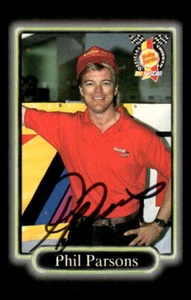 Phil Parsons 1990 Maxx Holly Farms #HF19 Morgan-McClure Motorsports IP Autogrammkarte - Bild 1 von 2