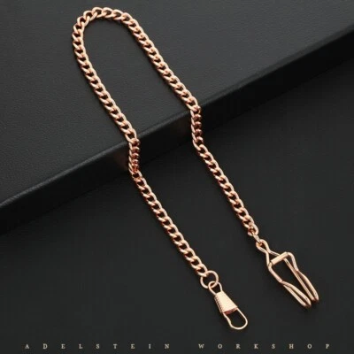 Men's Rose Gold Plated Pocket Watch Chain & Swivel FOB012 - Image 1 of 4