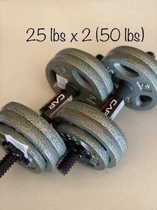 50 lb Adjustable Dumbbells with Weights Plates | 8 x 5 lb + 4 2.5 lb Cap - Picture 1 of 3