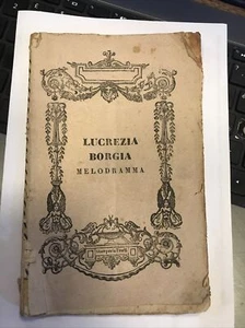 C1191 OPERNBUCH LUCREZIA BORGIA DI GAETANO DONIZETTI - Bild 1 von 4