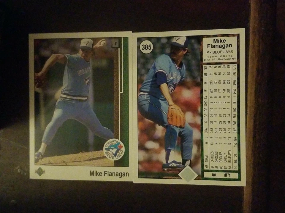 1989 Upper Deck #385 Mike Flanagan, Toronto Blue Jays  - Image 1 of 1