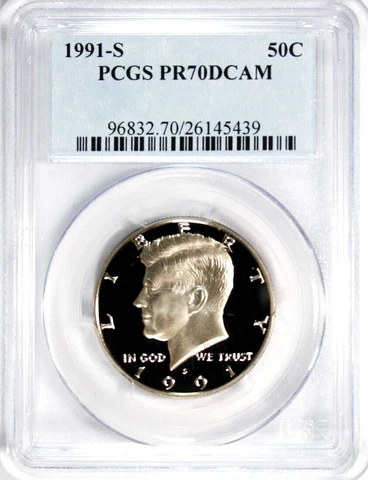 1991-S Kennedy Half Dollar PCGS PR 70 DCAM #GA3-39 Cover