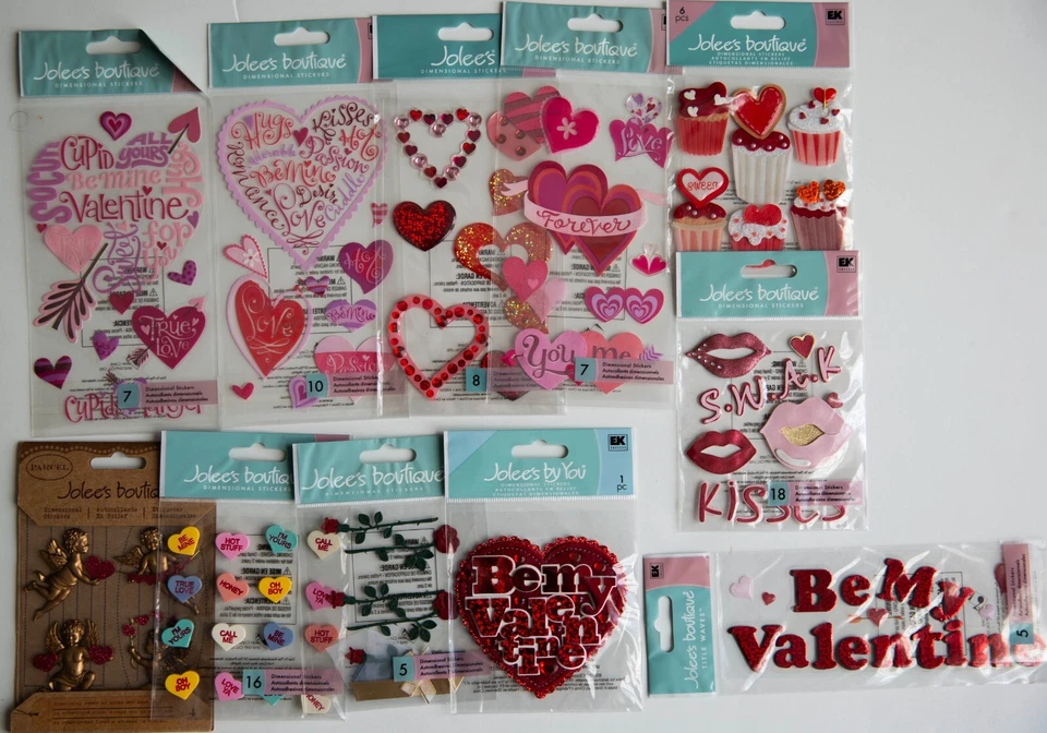 JOLEE'S BOUTIQUE Jolee's Scrapbooking Stickers, VALENTINE'S DAY THEME, You Pick, some Rare!