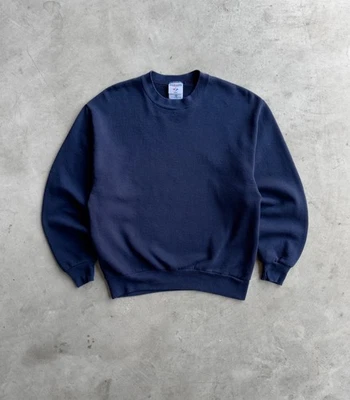 Sudadera en Blanco Cuadrada Recortada Azul Marino Años 90 De Colección - M Hecha en EE. UU. Foto 1 de 2