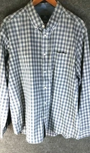 George Button Down Classic Fit Shirt Men's Size XL Blue Check Long Sleeve - Picture 1 of 11