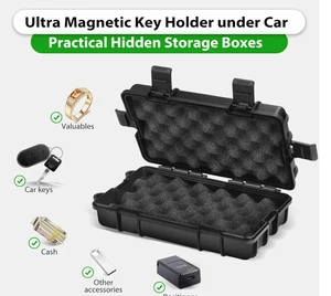 Magnetic Key Box for Under Car - Upgraded Waterproof Large Magnetic Key Holder U - Picture 1 of 10