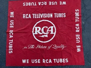 RCA Fernsehröhren rot Stoff Werbebanner 50er Jahre selten TV Memorabila - Bild 1 von 4