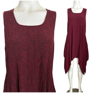 Vintage UNO Denmark Burgunderrot Drapiert Lagenlook Tunika Top Kleid O/S Lagenlook - Bild 1 von 8