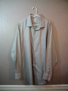 Pronto Uomo Dress Shirt Mens 18 1/2 Tall 36-37 Sleeve Classic Non Iron Gray - Picture 1 of 11