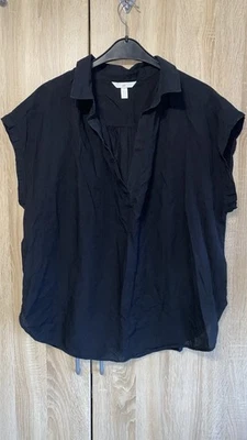 H&M Shirt kurzarm, schwarz, Gr. XL, locker fallend - wie Neu - Bild 1 von 4