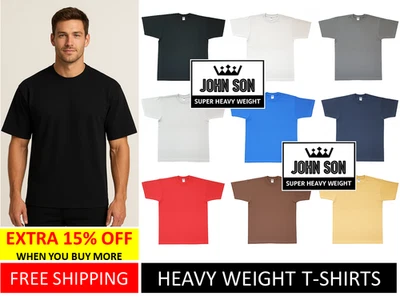 Plain Tall T-shirts Round Neck[JOHN SON]Super Heavy Weight[L~7XL]Big Size Single - Image 1 of 4