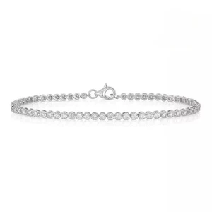 Moissanite Tennis Bracelet Solid 14K White Gold 7 CT Round Cut VVS1 - Picture 1 of 2