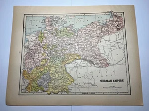 Mapa del IMPERIO ALEMÁN 1898 Fm 1898 Nuevo Atlas Mundial Peerless VER DESCRIPCIÓN - Imagen 1 de 2