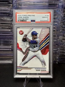 2024 TOPPS PRISTINE HANK AARON #136 PRISTINE RED 2/5 PSA 10 - Picture 1 of 2